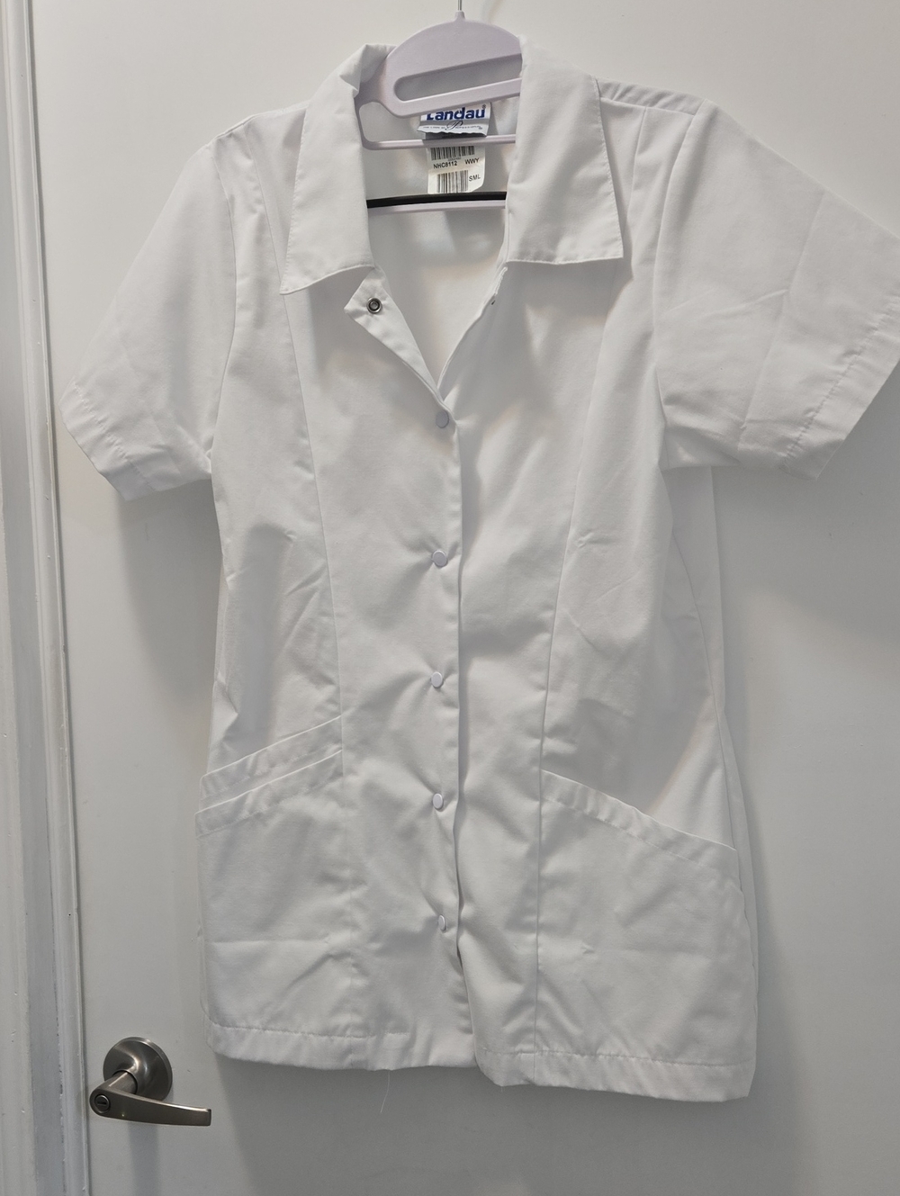 Landau White Short-Sleeve Medical Tunic